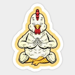 chicken yoga animal cute and funny meditation Sticker